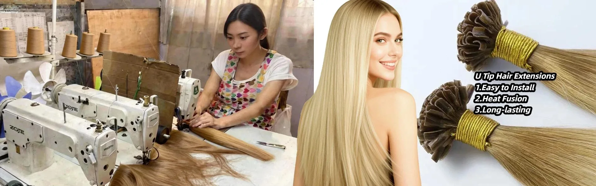 Uチップヘアエクステンション